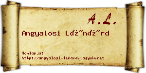 Angyalosi Lénárd névjegykártya